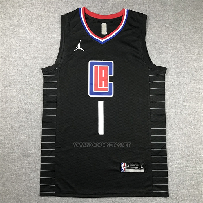 Camiseta Los Angeles Clippers James Harden NO 1 Statement 2021-22 Negro